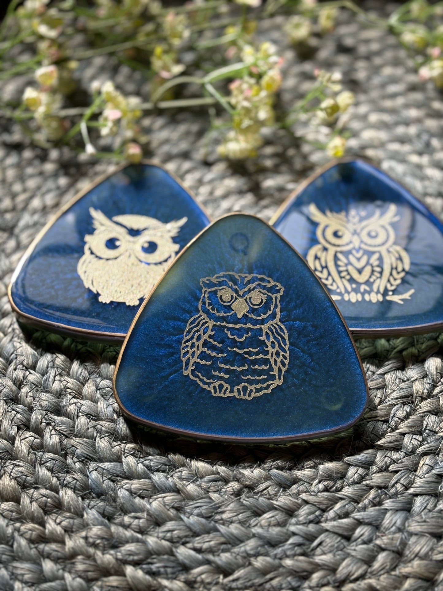 Owl Triangle Coasters - Set of 3