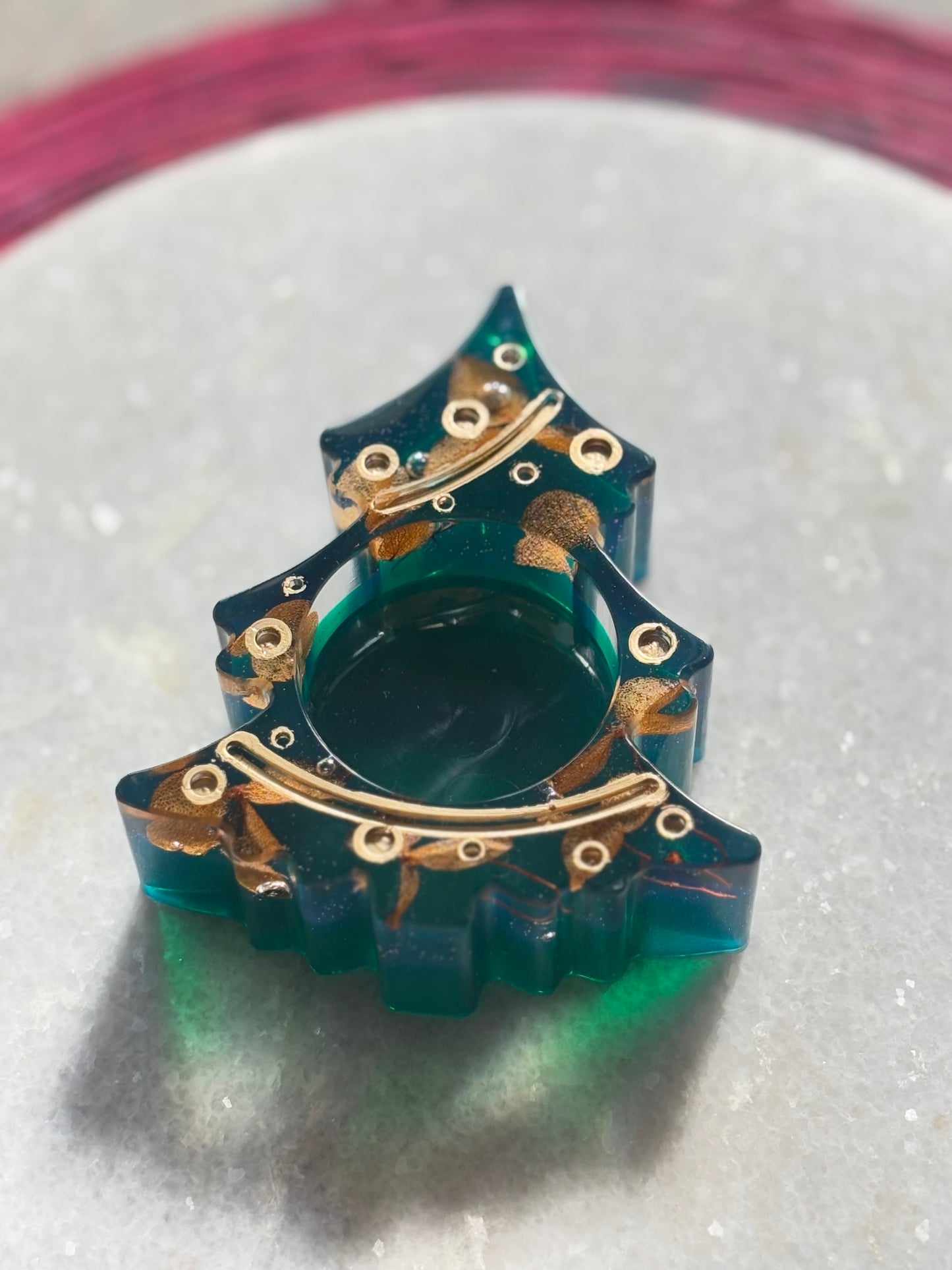 Christmas Tree Tealight Holder - Green