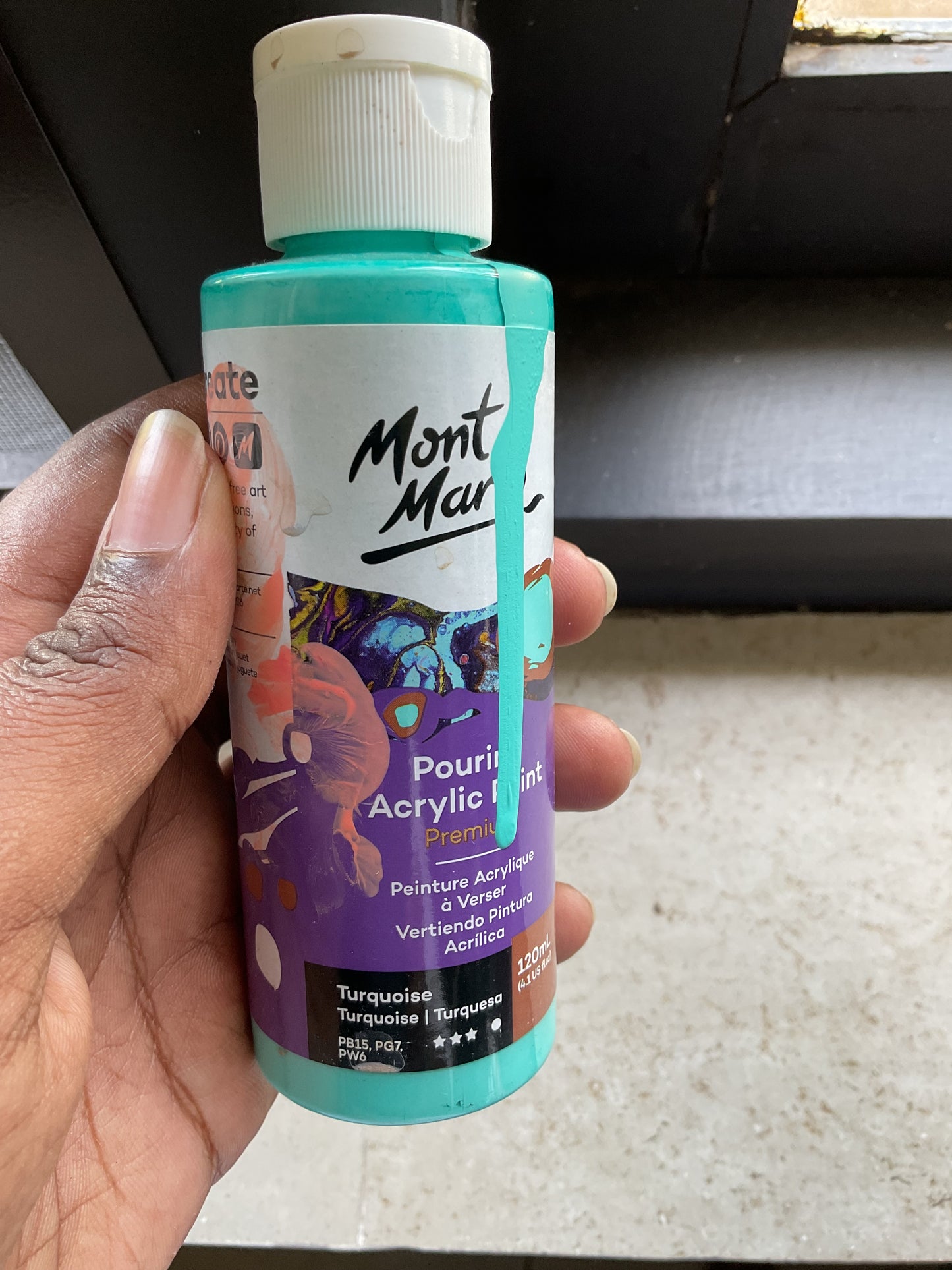 Pouring Paint - Turquoise - 120 ml - Used Bottle