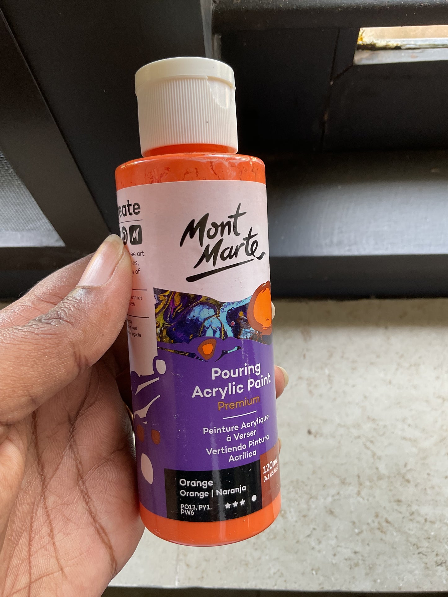 Pouring Paint - Orange- 120 ml - Used Bottle