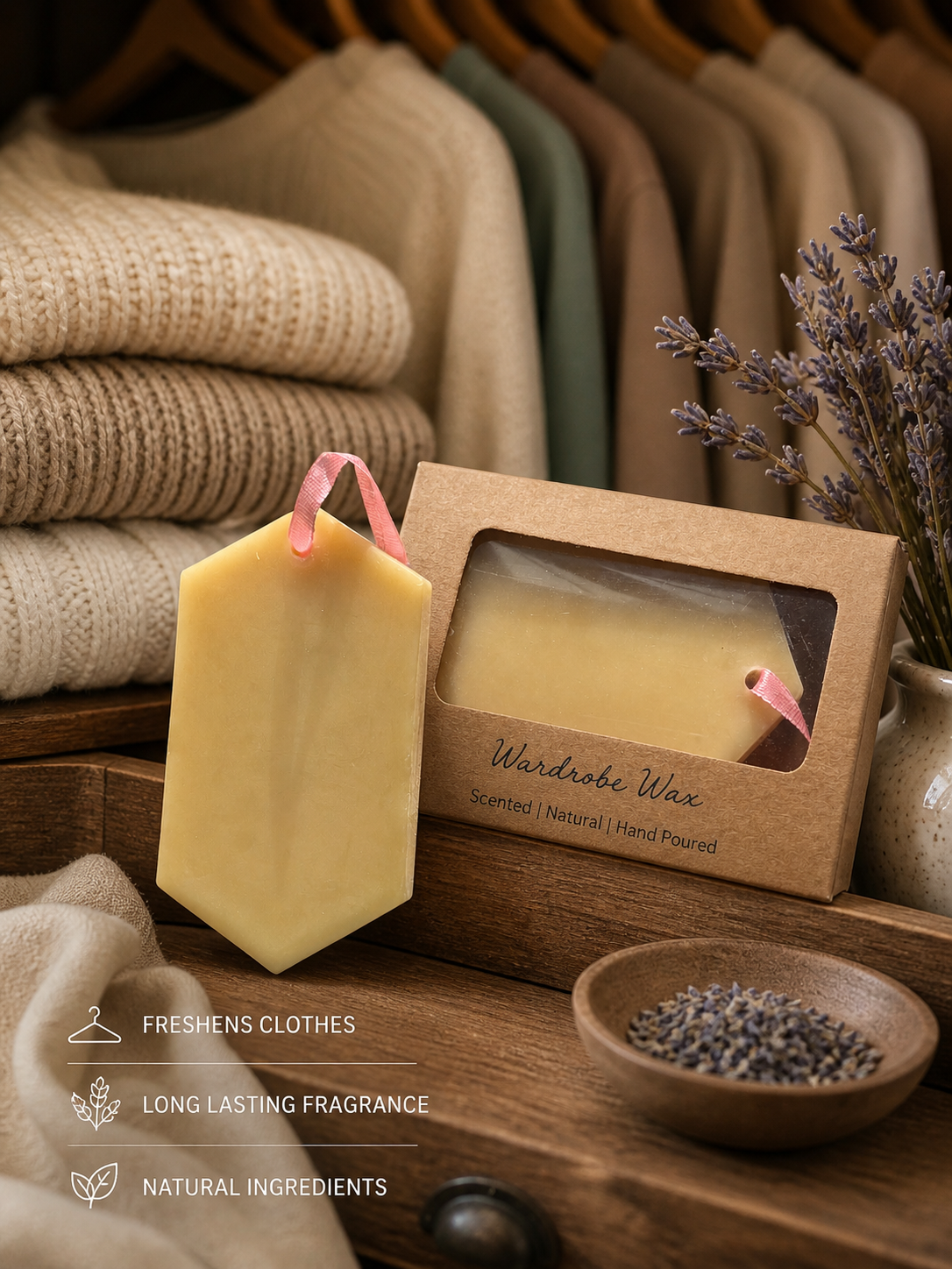 Wardrobe Wax Tablet - Leather Fragrance