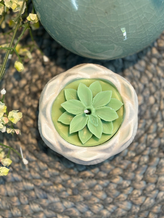 Lotus Concrete Scented Jar Candle - Cool Blue Fragrance - Type 2