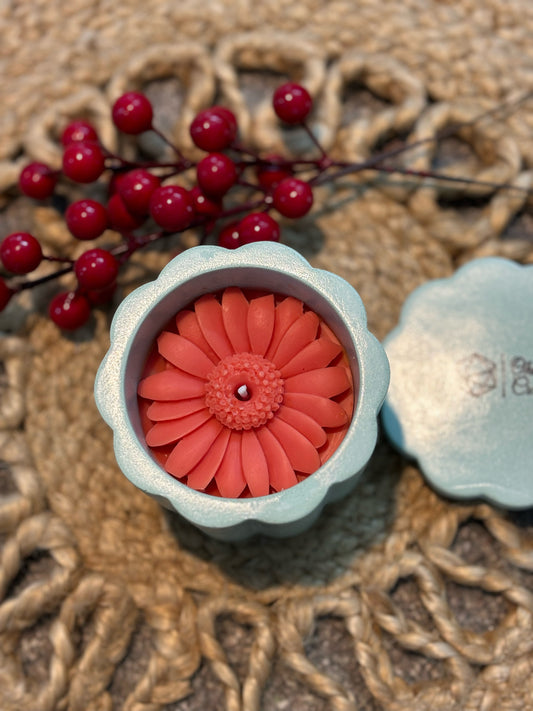 Flower Concrete Scented Jar Candle -Ylang Ylang Fragrance