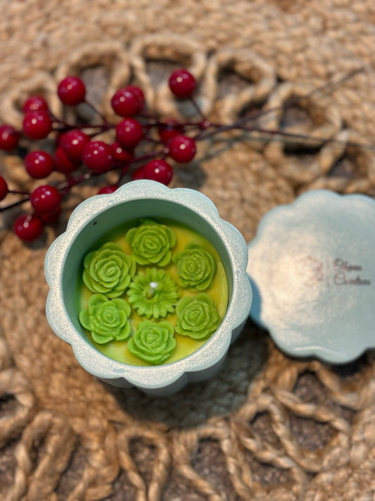 Flower Concrete Scented Jar Candle - Morning Bloom Fragrance
