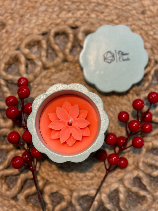 Flower Concrete Scented Jar Candle -Ylang Ylang Fragrance