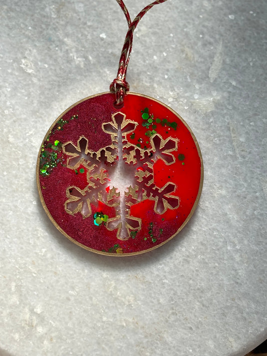 Christmas Tree Ornament - Round Snowflake