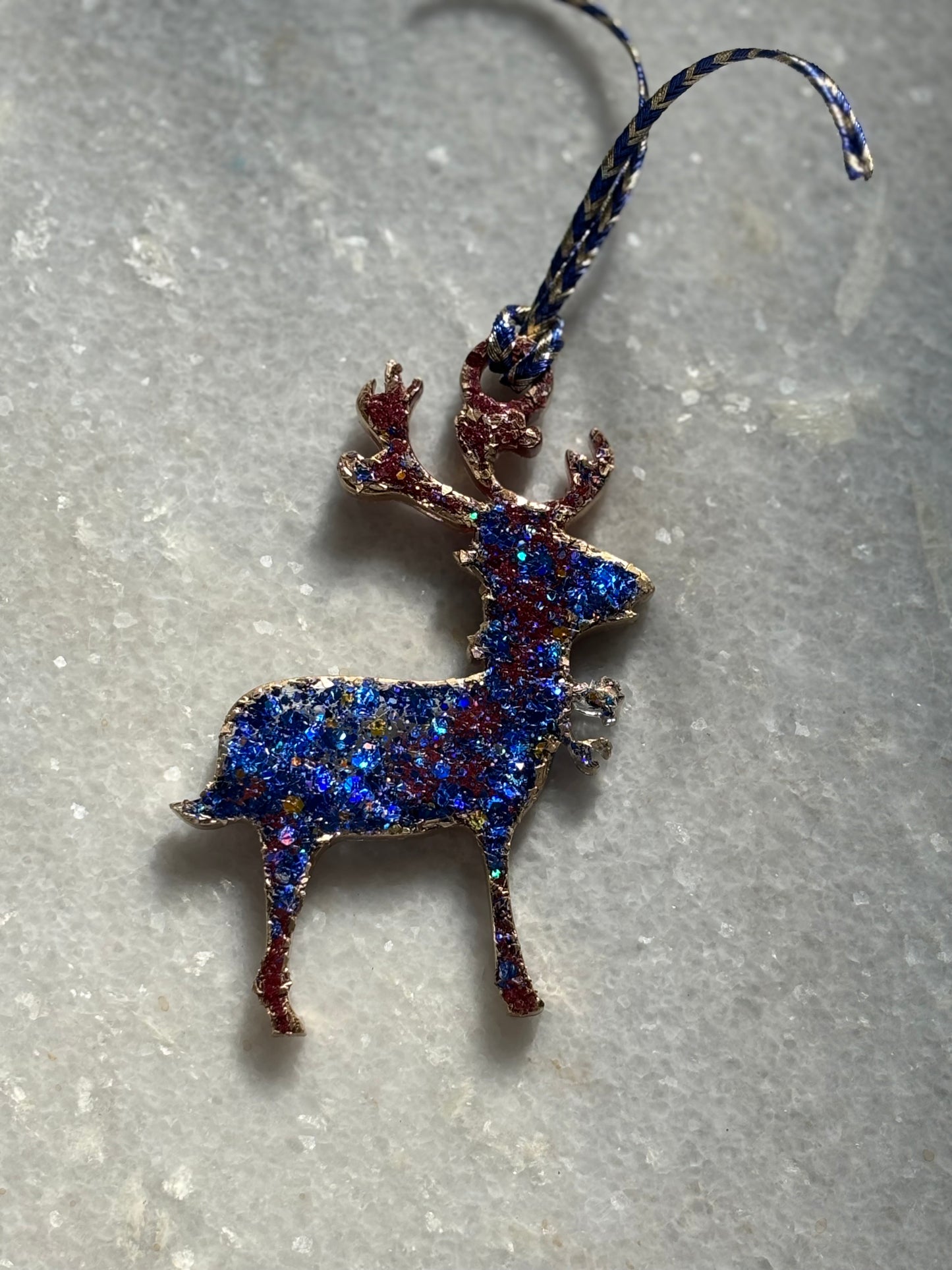 Christmas Tree Ornament - Reindeer Glitter