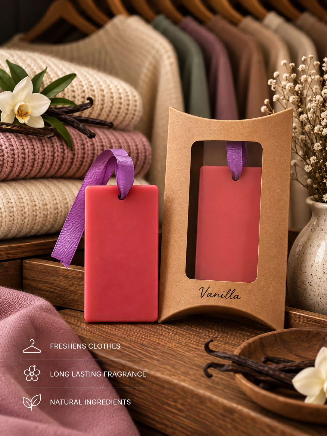 Wardrobe Wax Tablet -Vanilla Fragrance
