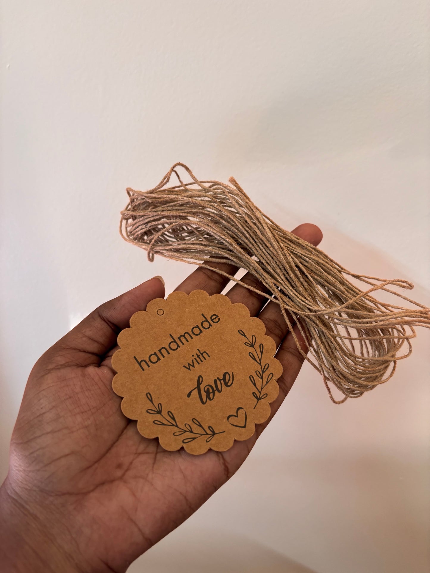 Handmade with love tag with string - 194 nos - 2.8 inch