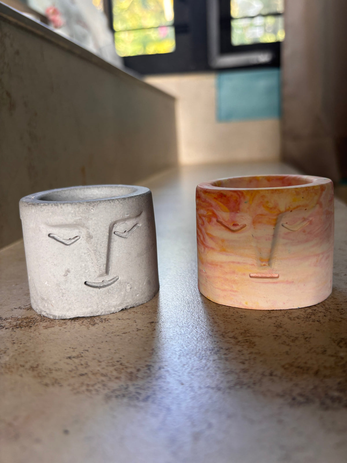 Face Candle Jar - Set of 2