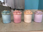 Peonies Concrete Candle Jar - Set of 2 nos(Assorted Mix)