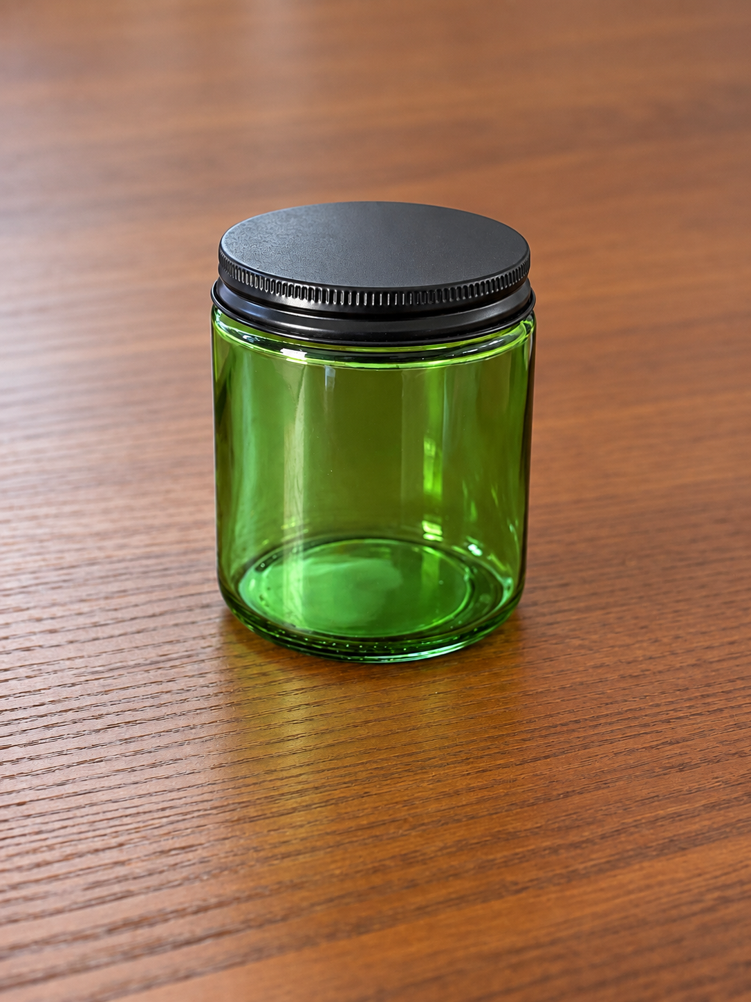 250 ml Green Glass Jar with Black lid - Set of 5 jars