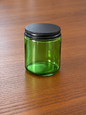 250 ml Green Glass Jar with Black lid - Set of 5 jars