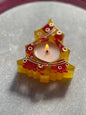 Christmas Tree Tealight Holder - Yellow