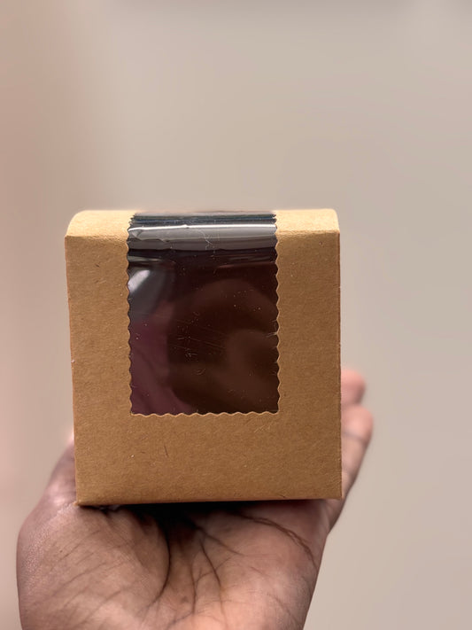 Brown Candle Box with Window - 3 x 3 x 3 inch - Set of 16 nos