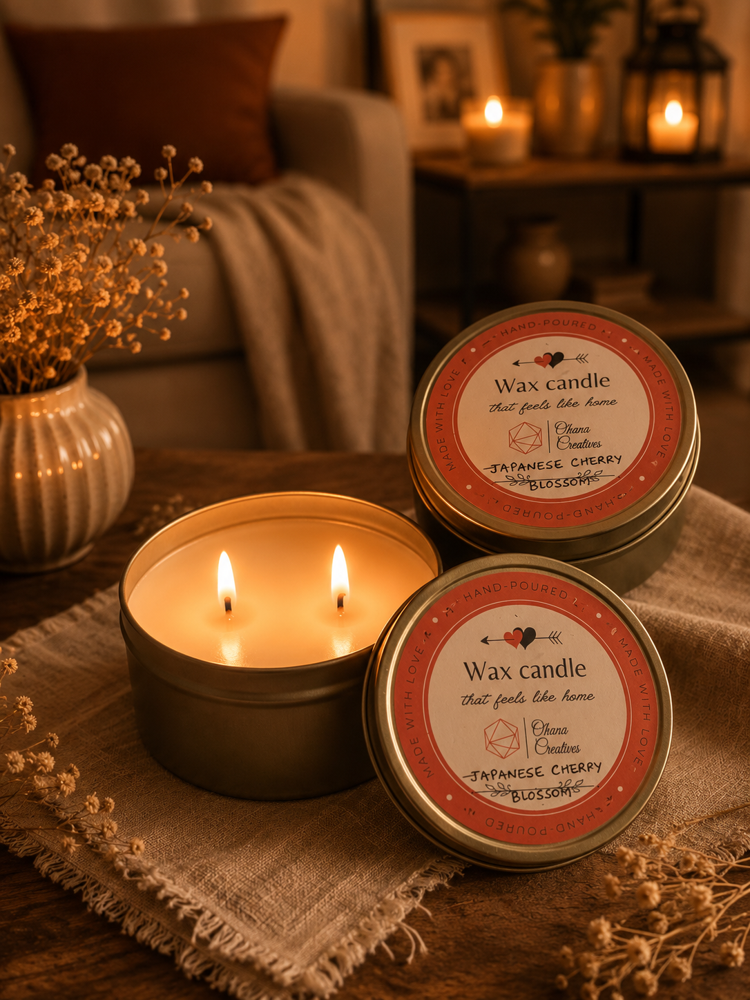 Golden Hour Candle - Japanese Cherry Blossom Fragrance