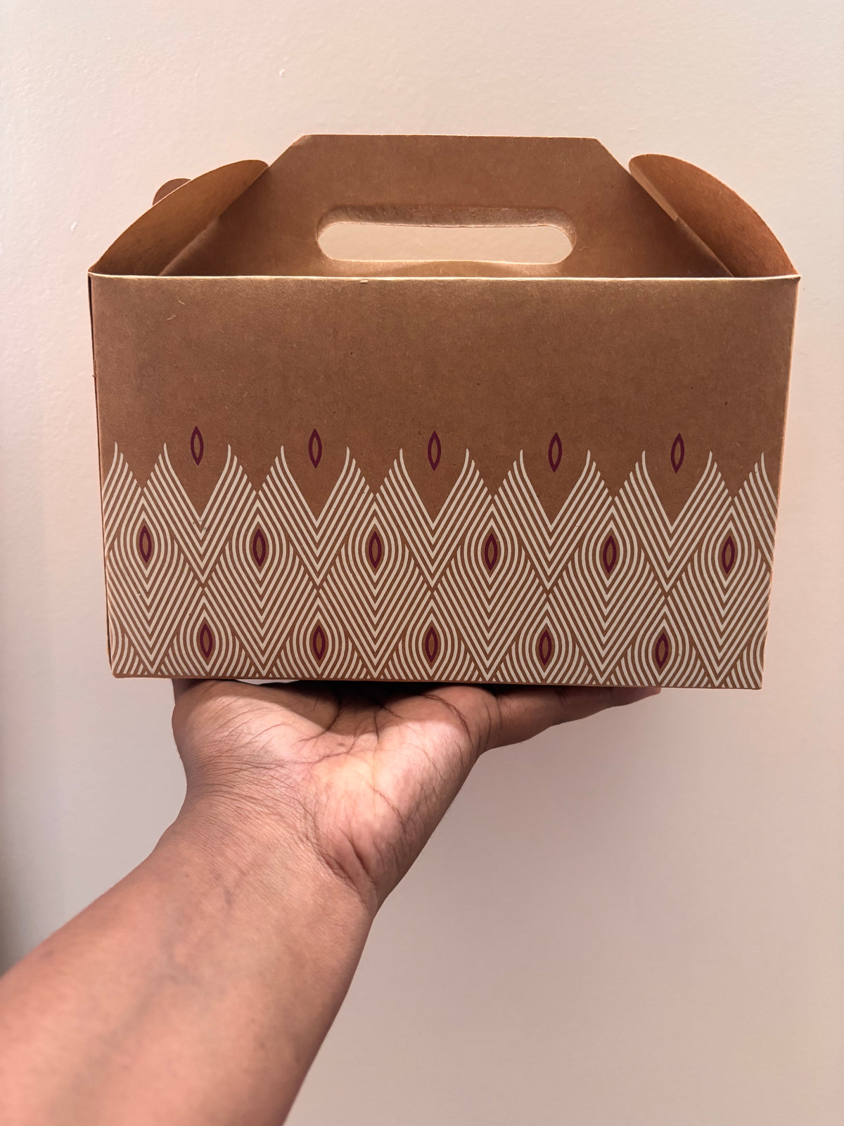 Kraft Handle Box Big with Design - 5 nos