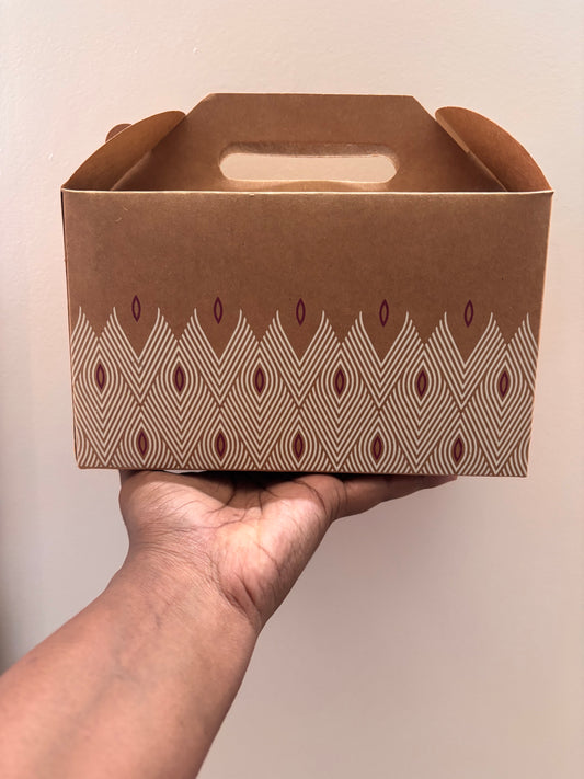 Kraft Handle Box Big with Design - 5 nos