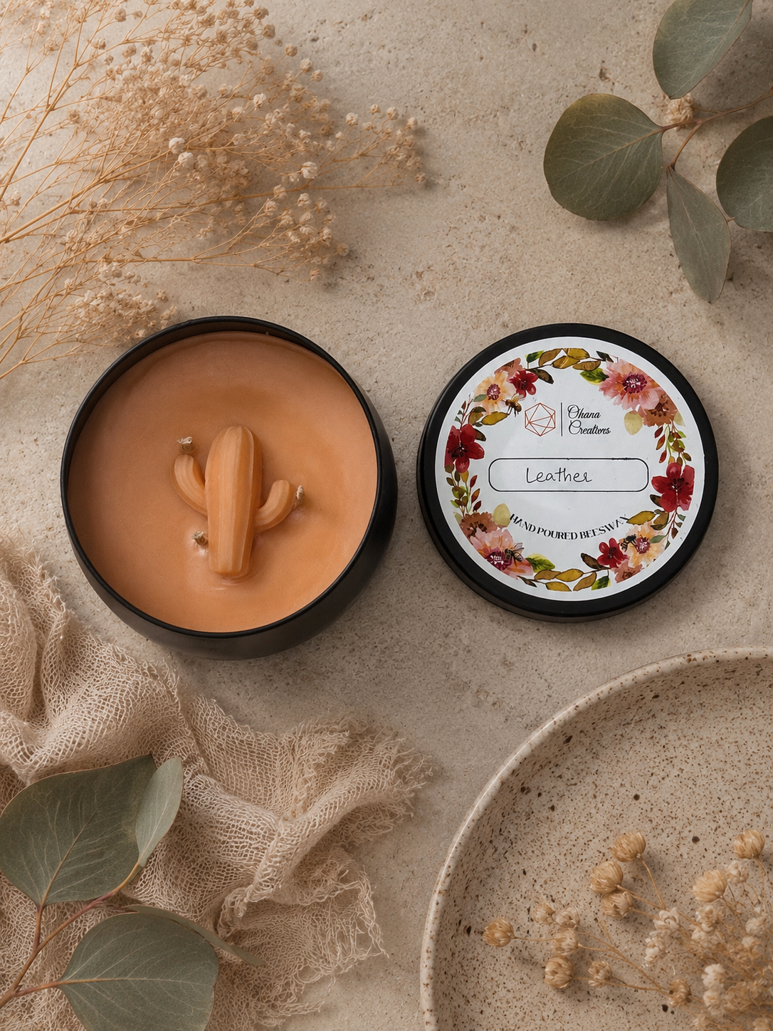Aura Bowl Candle - Leather fragrance