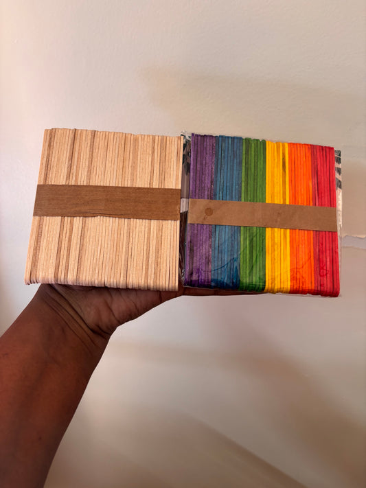 Multicoloured & Plain Popsible sticks - 2 sets