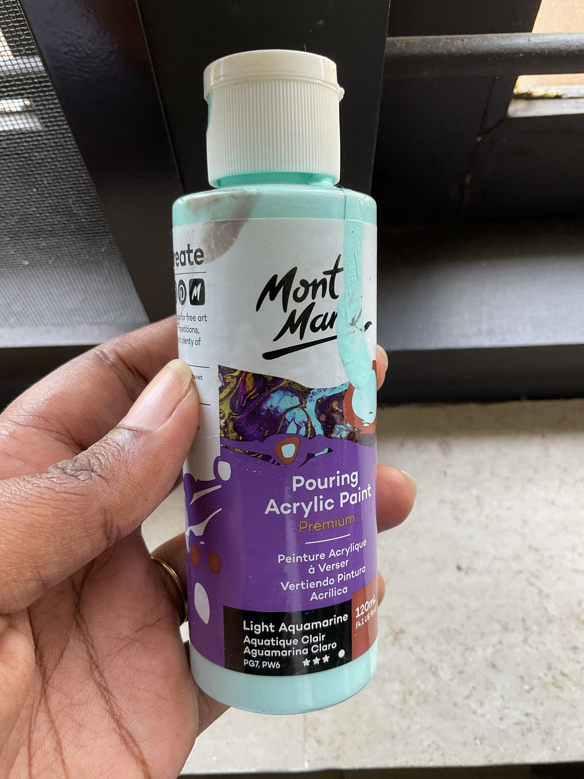 Pouring Paint - Light Aquamarine- 120 ml - Used Bottle