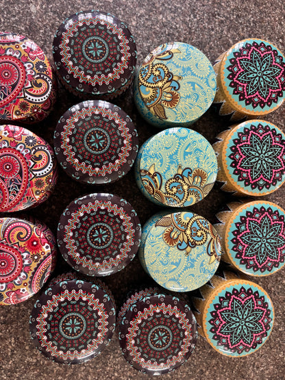 Big Mandala Tin Jars - Assorted set of 25 nos