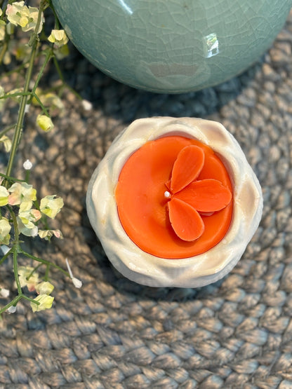 Lotus Concrete Scented Jar Candle - Vanilla Fragrance