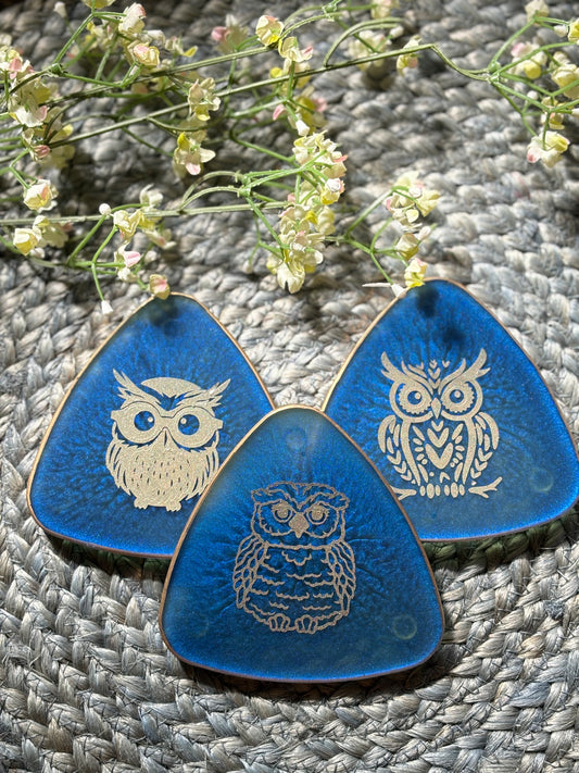 Owl Triangle Coasters - Set of 3