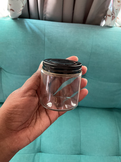 120 ml Glass Candle Jar with Black Lid - Set of 16
