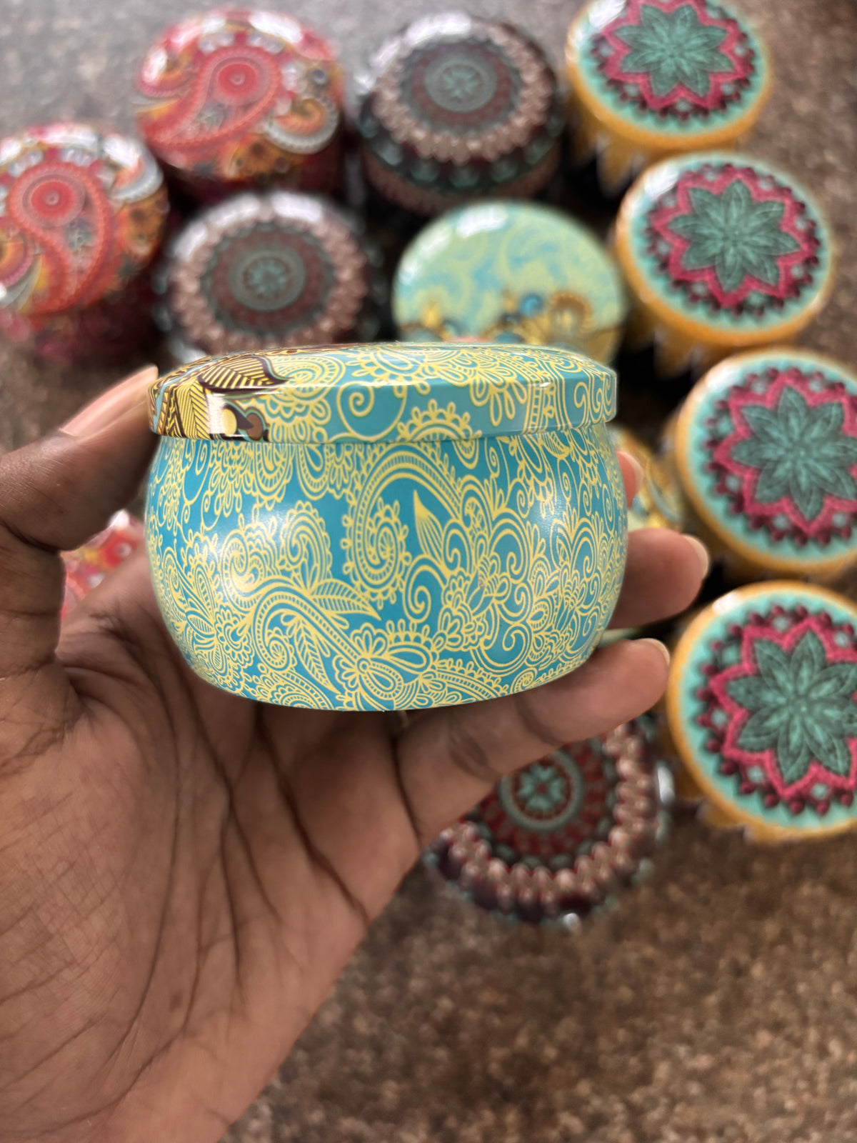 Big Mandala Tin Jars - Assorted set of 25 nos