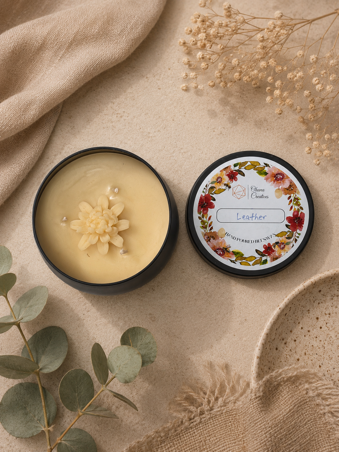 Aura Bowl Candle - Leather fragrance