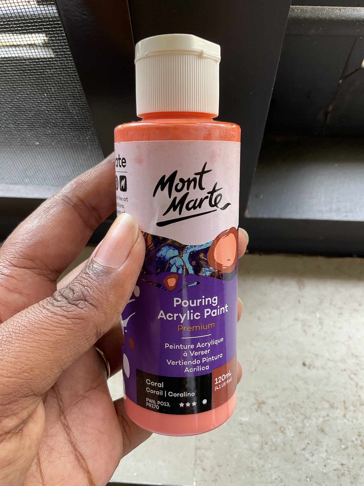 Pouring Paint - Coral- 120 ml - Used Bottle