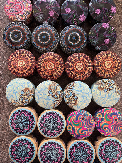 Small Mandala Tin Jars - Assorted Set of 17 nos