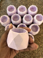 Hexagon Concrete Candle Jar - Set of 12 nos - Lavender
