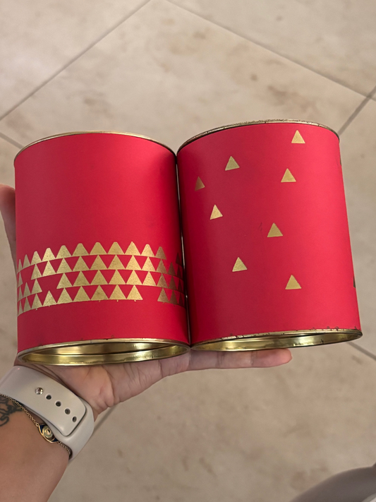 Red Foiled Cannisters - Set of 8