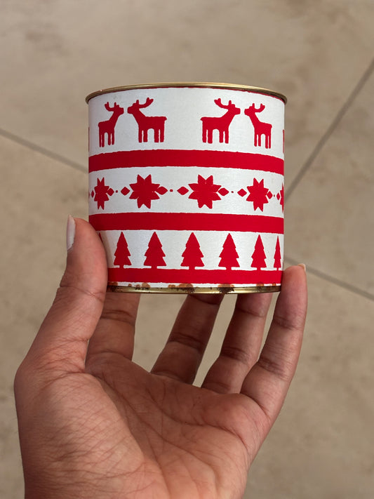 Red Reindeer Foiled Cannisters - Set of 4