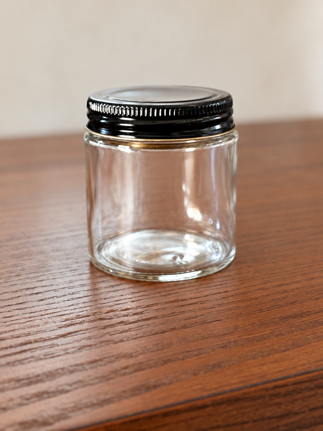 120 ml Glass Candle Jar with Black Lid - Set of 5