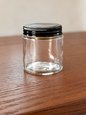 120 ml Glass Candle Jar with Black Lid - Set of 5