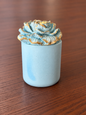 Peonies Concrete Candle Jar -1 nos - Blue