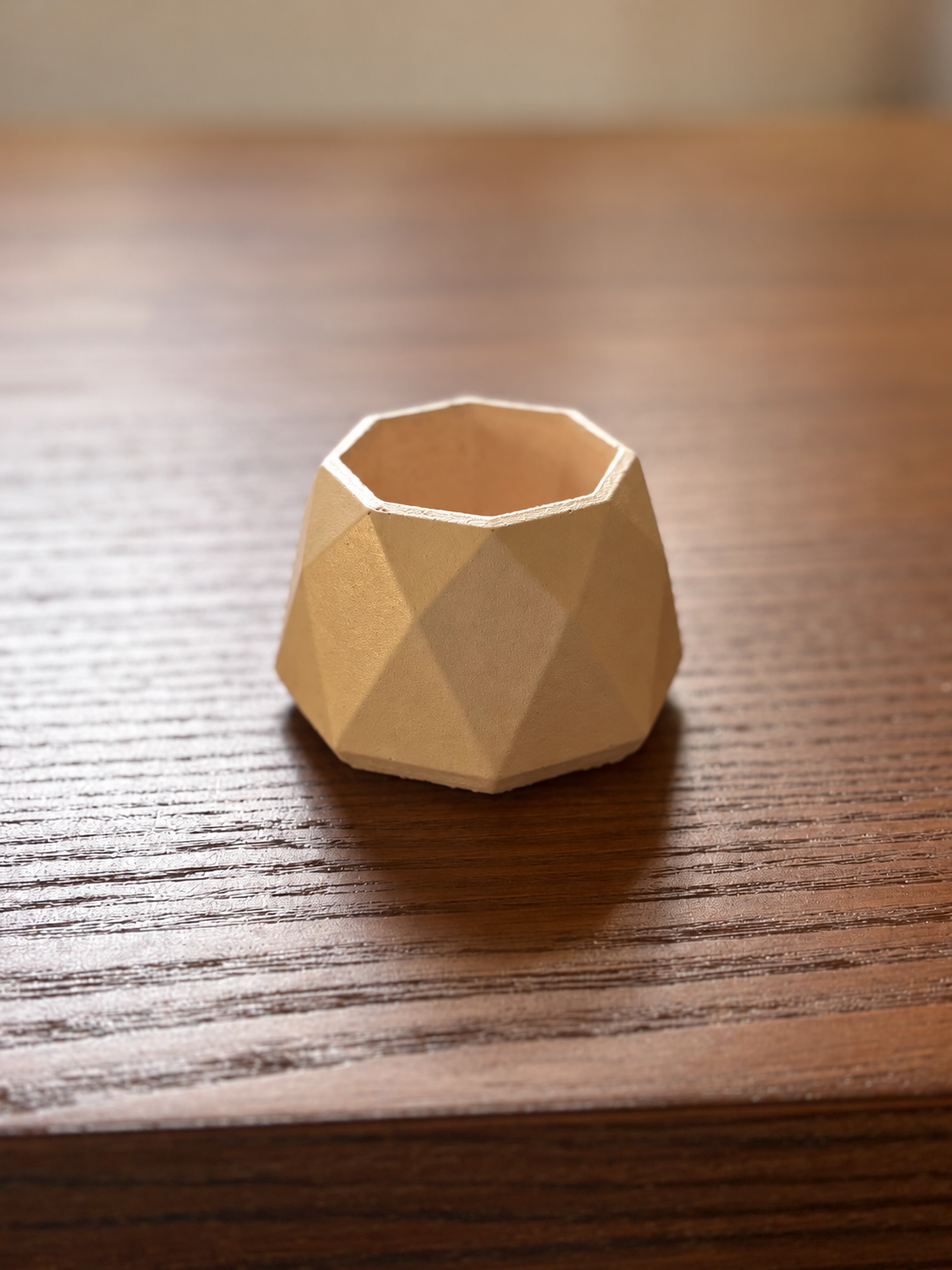 Hexagon Concrete Candle Jar - Set of 3 nos - Peach