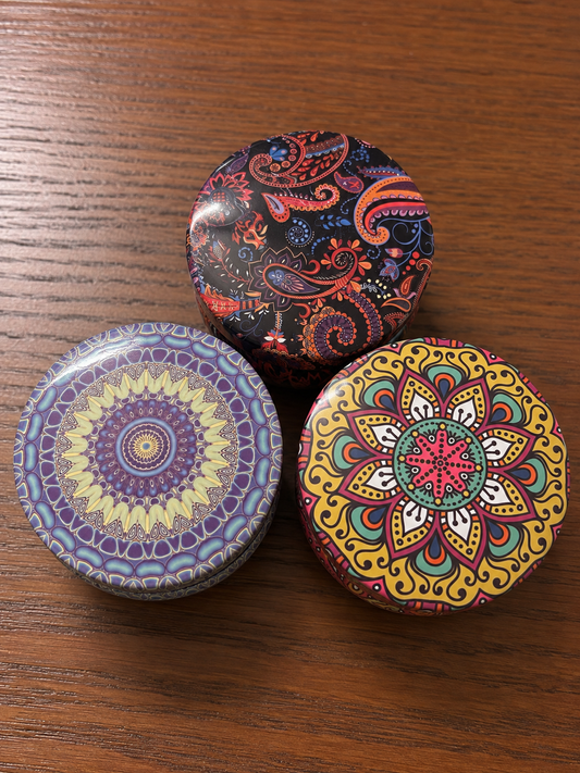 Small Mandala Tin Jars - TYPE 1