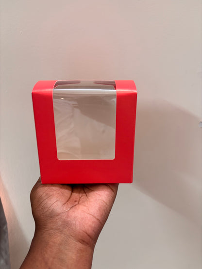 Red Candle Box with Window - 4 x 4 x 4 inch - 59 nos