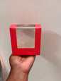 Red Candle Box with Window - 4 x 4 x 4 inch - 59 nos
