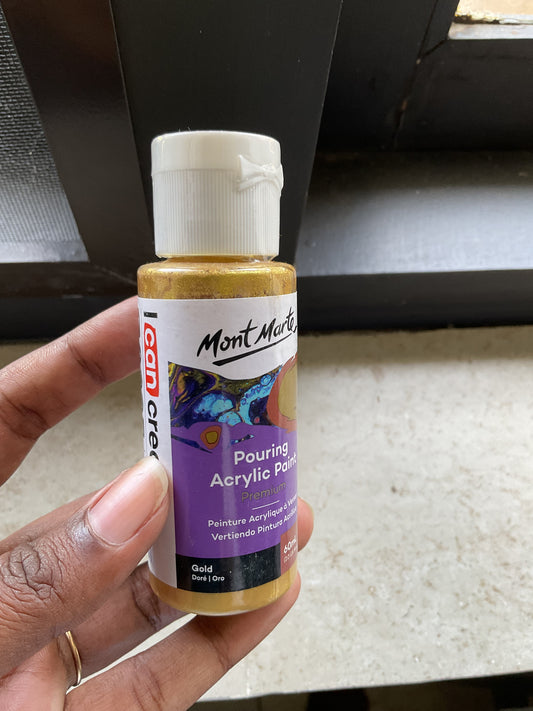 Pouring Paint - Gold-  60 ml - Sealed Bottle