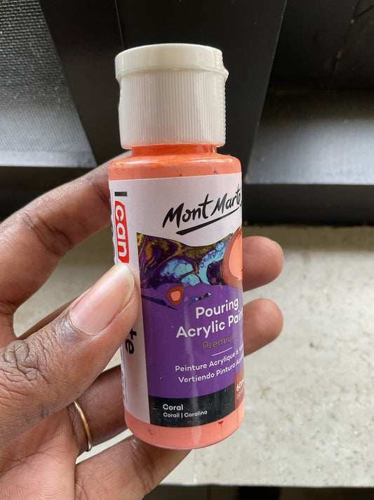 Pouring Paint - Coral-  60 ml - Sealed Bottle